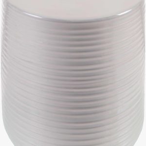 Azaro White Fluted Cylindrical Modern Minimalist Ceramic Outdoor Garden Stool