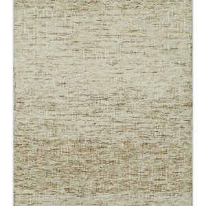Beige and Ivory Shaded Solid Wool Hand Woven Multi Size Rug
