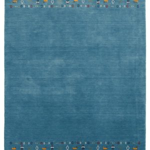 Blue Contemporary Design Hand Loomed Wool Area Rug