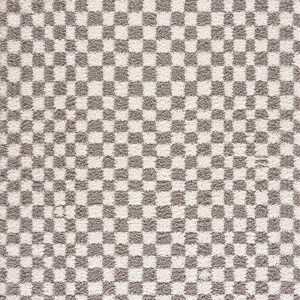 Kieu Taupe Checkered Plush Rug