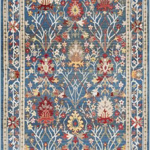 Neola Navy Blue Damask Area Rug