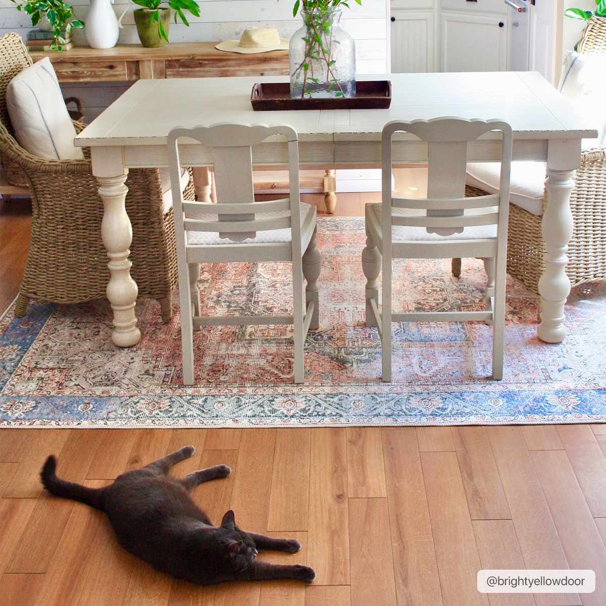 Rosman Distressed Washable Area Rug - Image 4