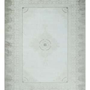 Traditional Brown and Ivory Antique Finish Art Silk Area Rug