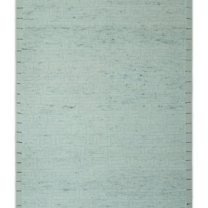 Carved Texture Modern Geometrical Design  Custom Made  Ivory and Light Blue Wool Area Rug