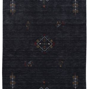 Charcoal Tribal Center Medallion Hand Loomed Wool Area Rug
