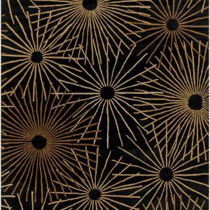 Clover Black Modern Wool Rug