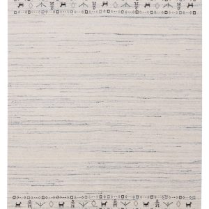 Contemporary Ivory Design Hand Loomed Wool Rug