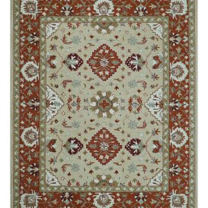 Custom Made Beige And Brown Traditional Oriental Design Hand Tufted Wool Area Rug
