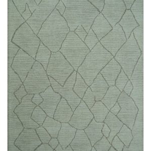 Custom Made Contemporary Pattern Brown And Ivory Hand Tufted Wool Area Rug
