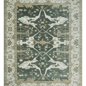 Custom Made Emerald Green Fine Hand knotted Wool Traditional Oushak Area Rug