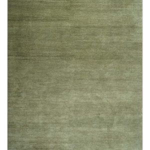 Custom Made Hand Knotted Blue and Brown Stripes Design Contemporary Area Rug