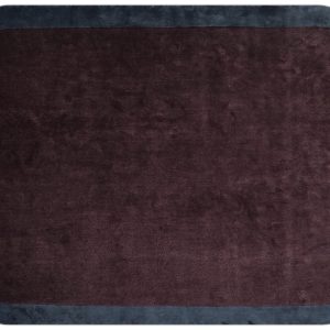 Custom Made Modern Solid Maroon And Gray Hand Knotted Wool And Art Silk Rug