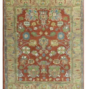 Custom Made Rust And Beige Traditional Oushak Design Hand Tufted 8x10 Wool Rug