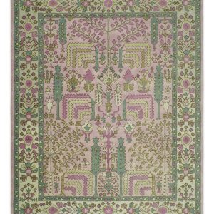 Custom Made Tree of life Traditional Floral Light Purple. Green. Olive and Beige Hand Tufted wool Area Rug