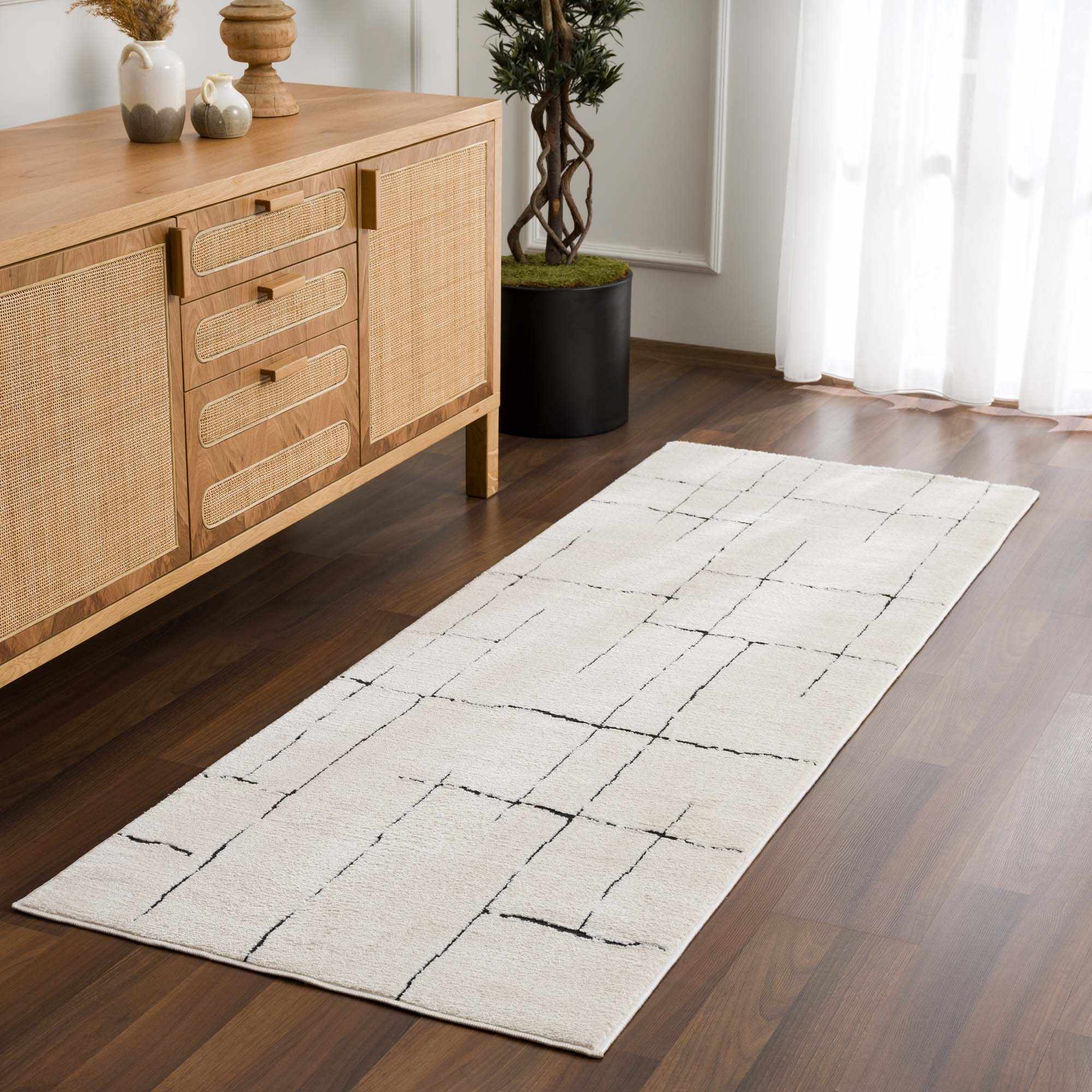 Koume Beige Maze Area Rug - Image 4