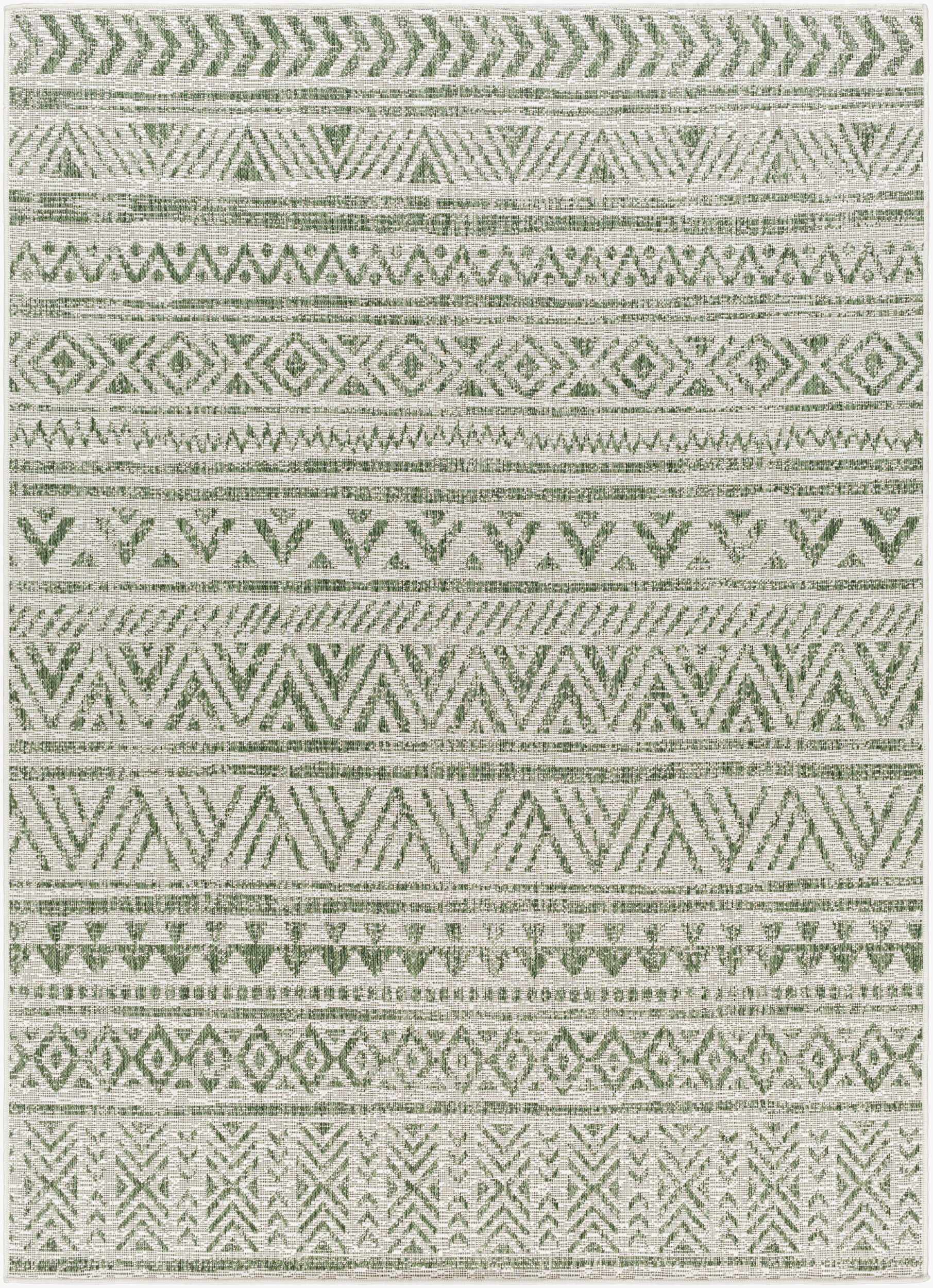 Novato Olive All Over Pattern Performance Outdoor Rug - Image 7