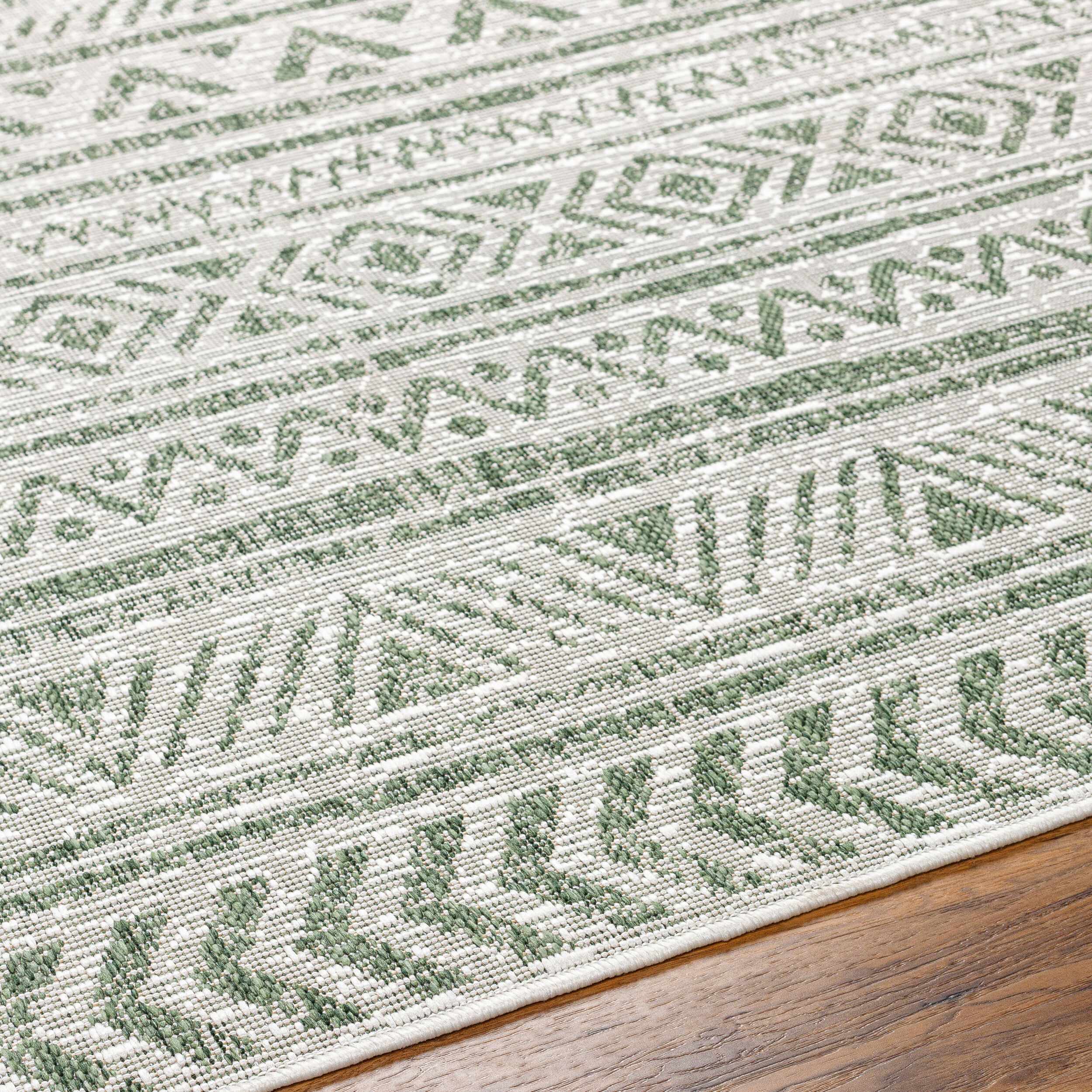 Novato Olive All Over Pattern Performance Outdoor Rug - Image 10