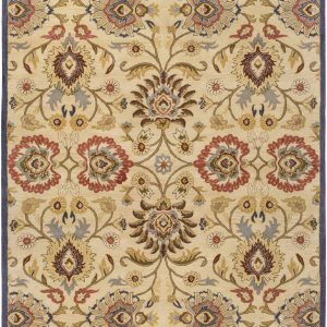 Caesar 1116 Hand Tufted Beige & Rust Wool Rug