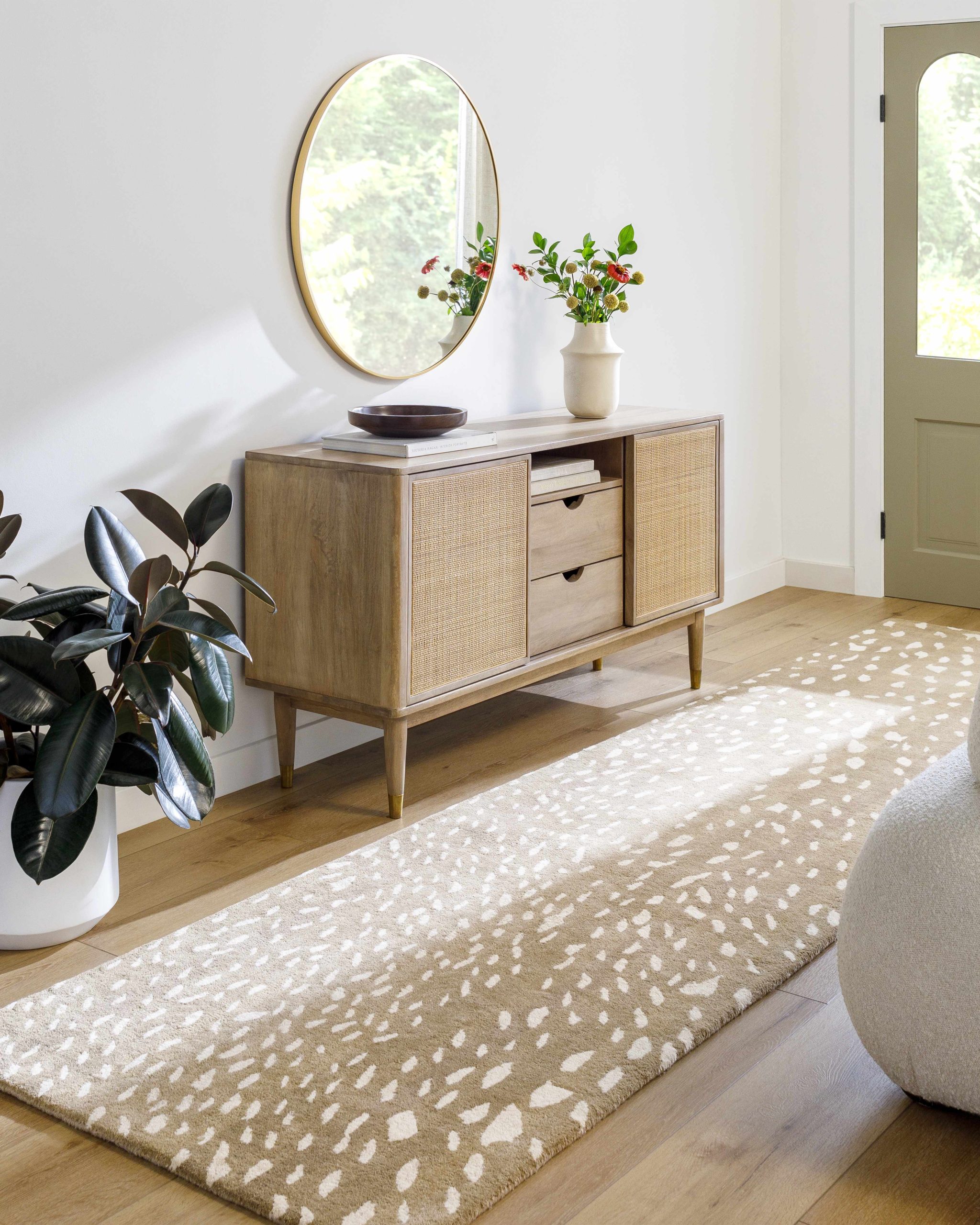 Athena Brown Giraffe Print Wool Rug - Image 4