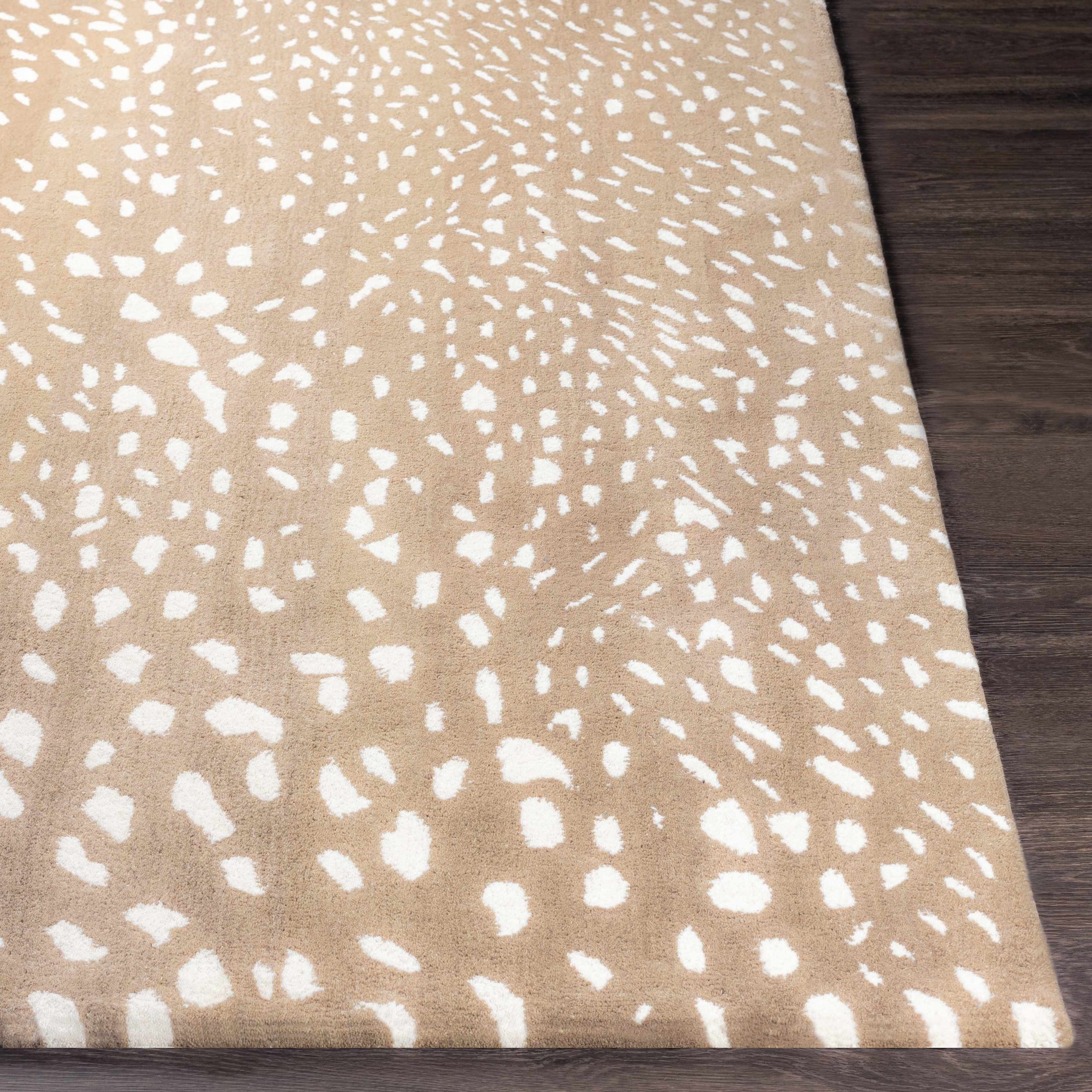 Athena Brown Giraffe Print Wool Rug - Image 9