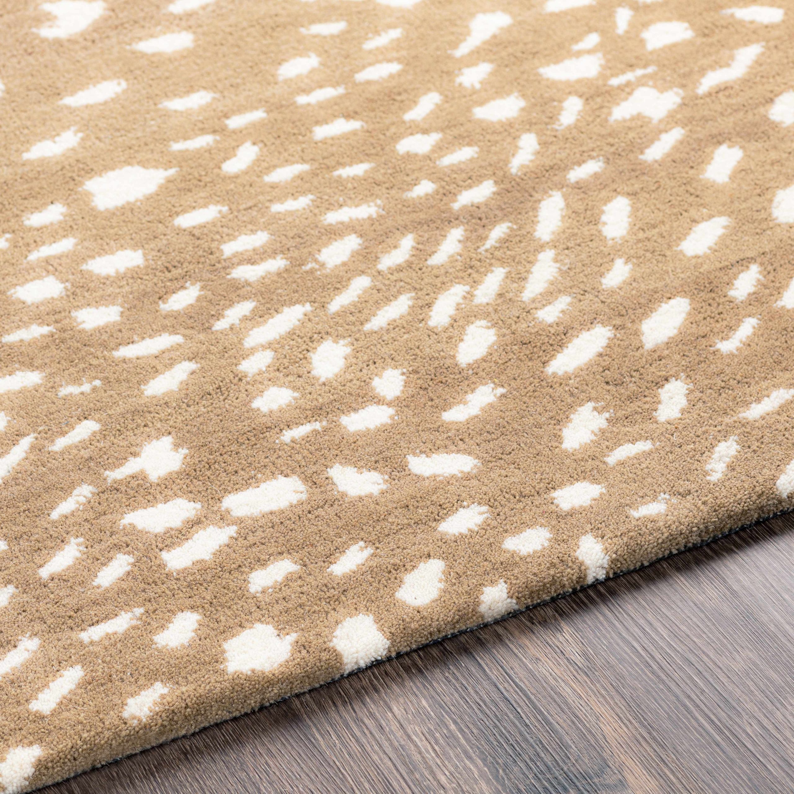 Athena Brown Giraffe Print Wool Rug - Image 12