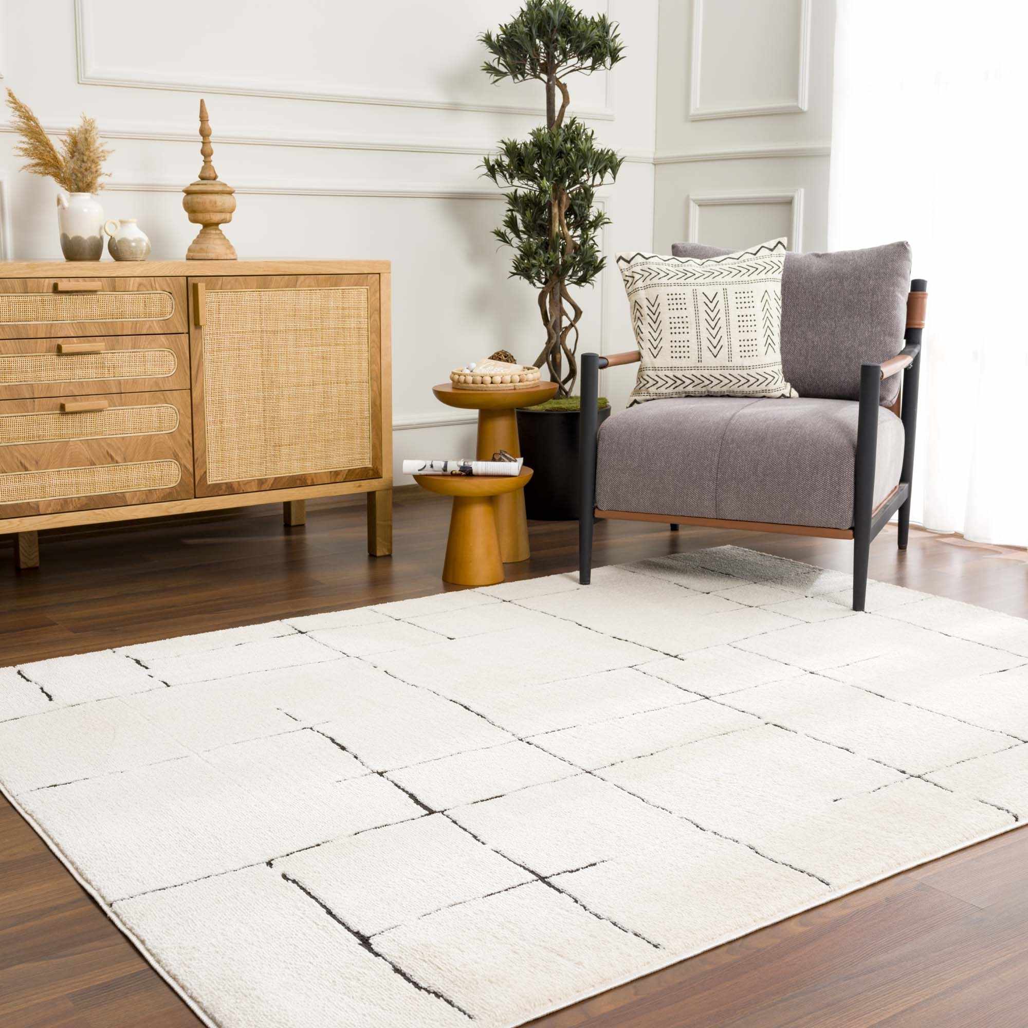 Koume Beige Maze Area Rug - Image 13