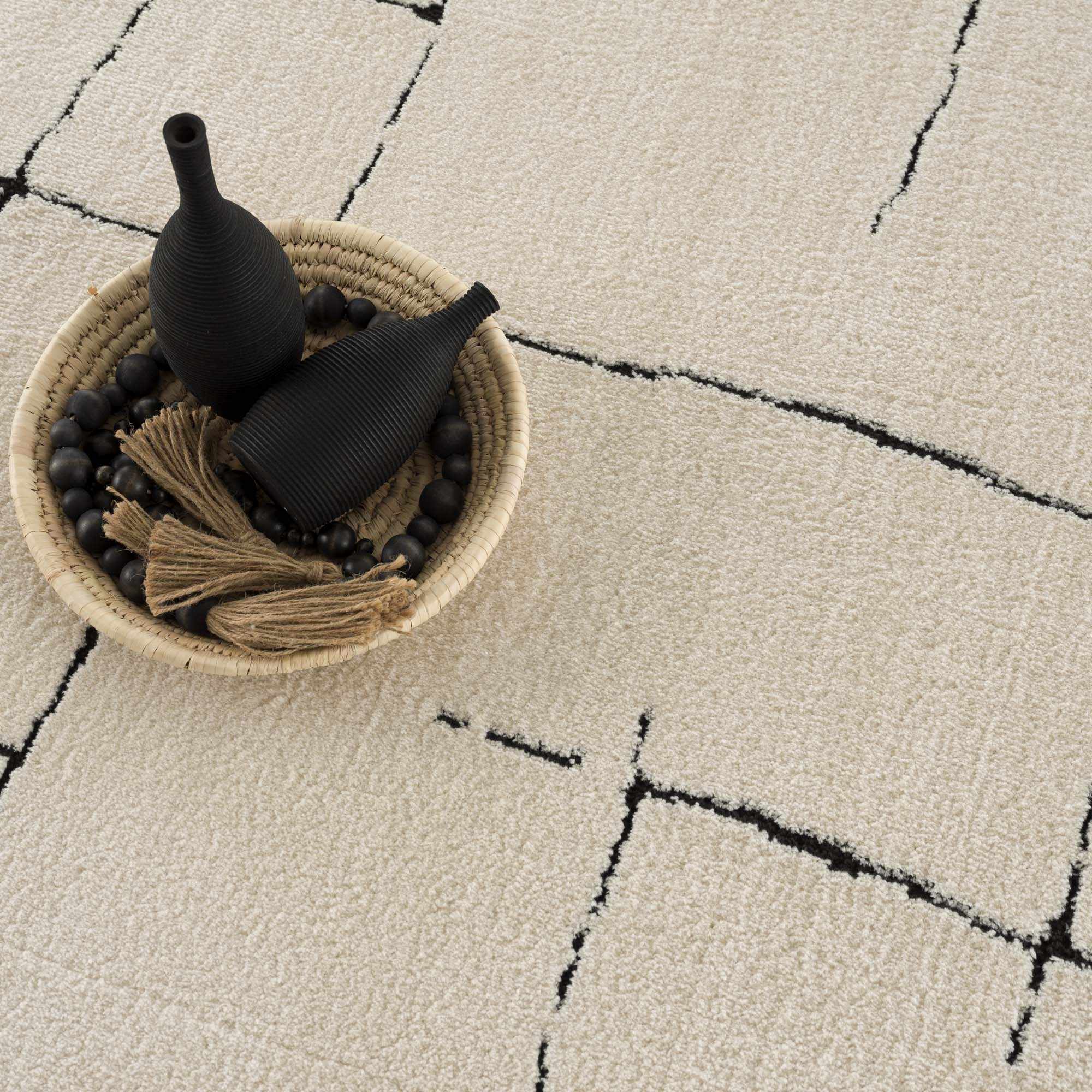 Koume Beige Maze Area Rug - Image 16