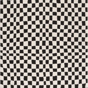 Lajos Black & White Checkered Plush Rug
