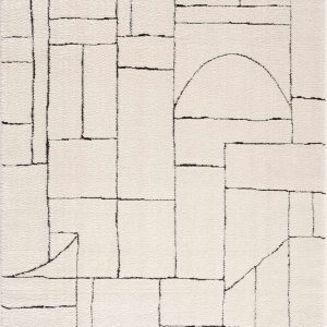 Keats Black & White Area Rug