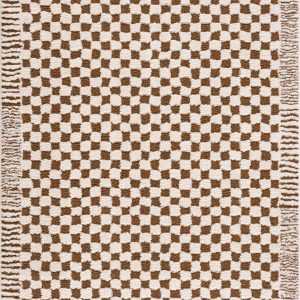 Leryn Brown Checkered Plush Rug