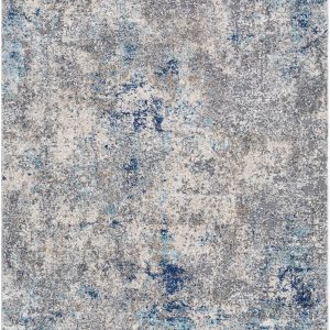 Findochty Blue&Gray Abstract Area Rug