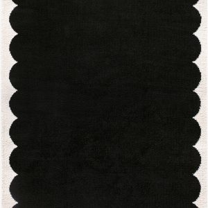 Pidaa Cream Border Machine Woven Polyester Washable Area Rug