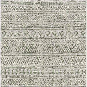 Novato Olive All Over Pattern Performance Outdoor Rug
