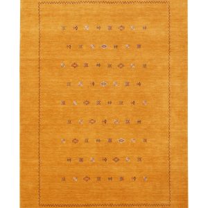 Gold Tribal Center Medallion Hand Loomed Wool Area Rug