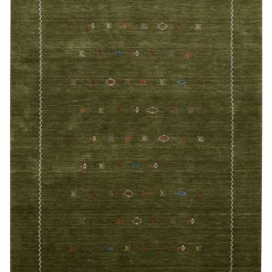Green Modern Design Hand Loomed Wool Area Rug