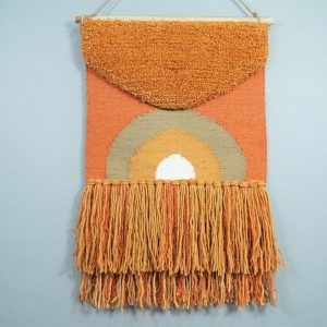 Hand Woven Wool Tapestry Terracotta Bohemian Modern Wall Hanging | WH11