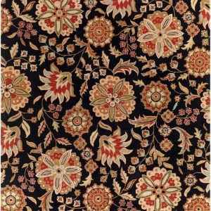 Heaters Black Floral Wool Carpet