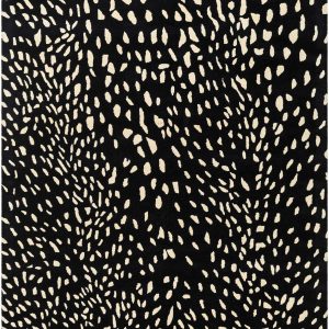 Athena Black Giraffe Print Wool Rug