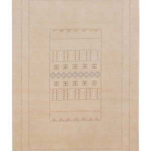 Ivory Contemporary Design Hand Loomed Wool Area Rug