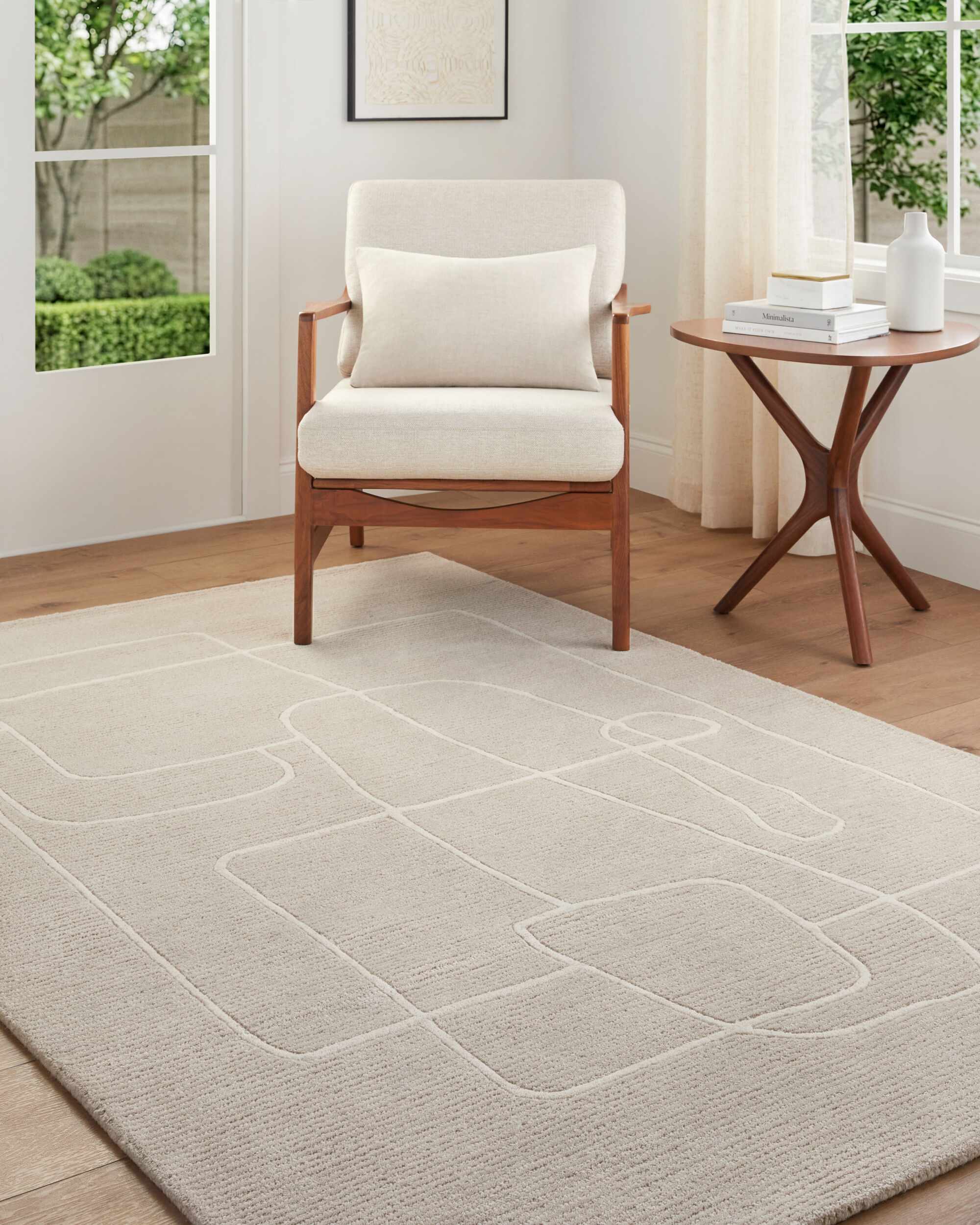 Vatsa Gray Abstract Area Rug - Image 2