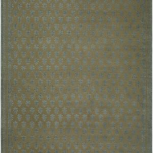 Darwid Green Damask Washable Area Rug