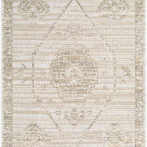 Villepinte Beige Medallion Area Rug