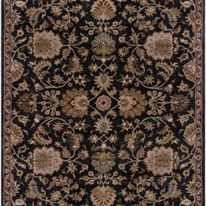 Kittredge Floral Black Wool Rug