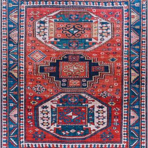 Kodiak Red&Blue Oriental Area Rug