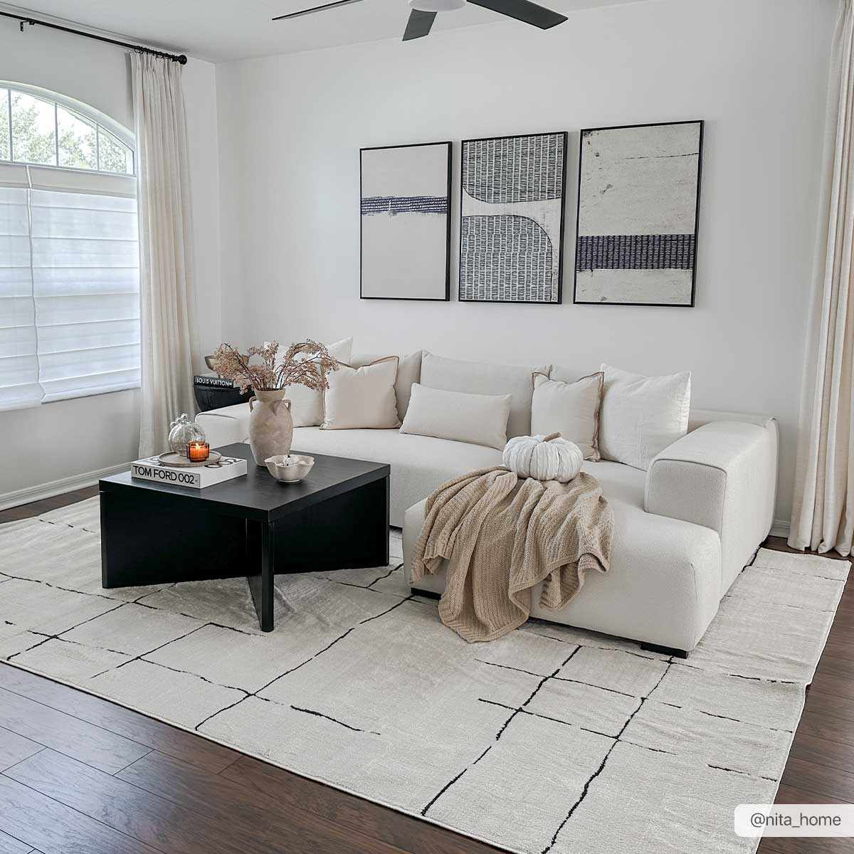 Koume Beige Maze Area Rug - Image 6