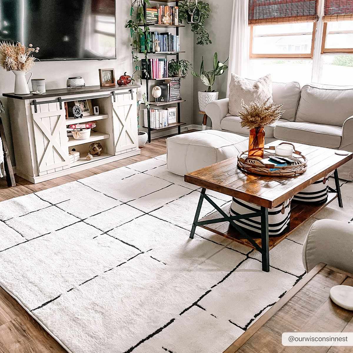 Koume Beige Maze Area Rug - Image 3