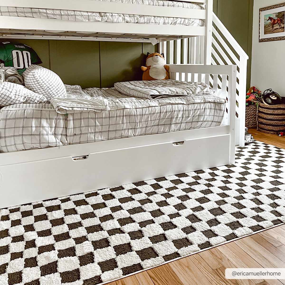 Lajos Black & White Checkered Plush Rug - Image 18