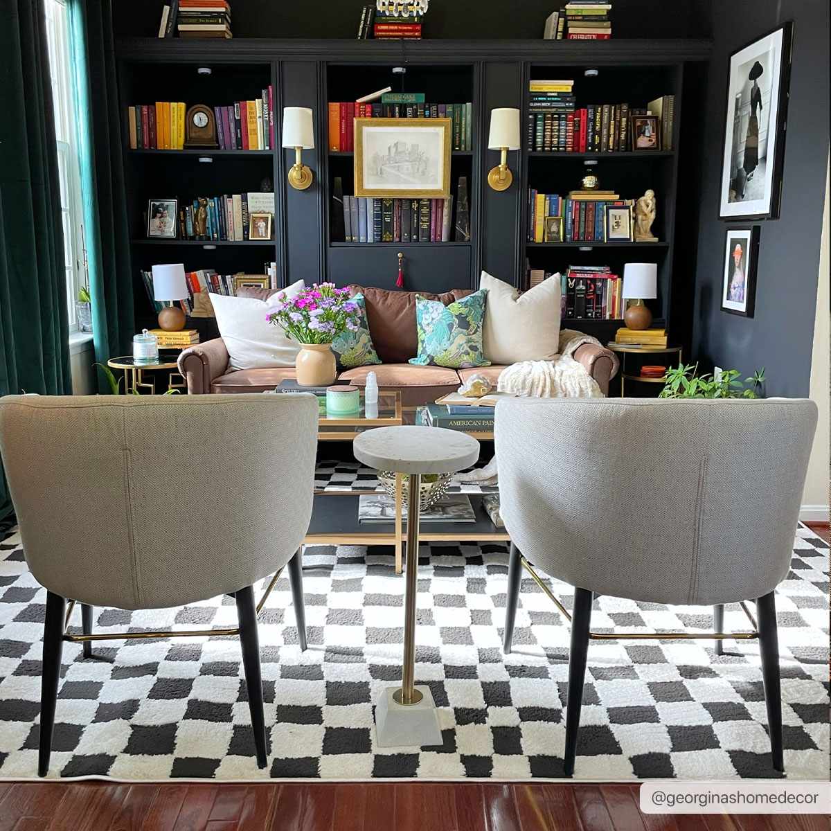 Lajos Black & White Checkered Plush Rug - Image 11