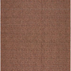 Nitumu Terracotta Traditional Coastal Outdoor Safe Machine Woven Area Rug