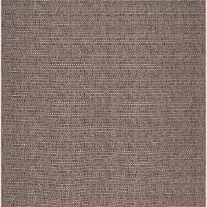 Nitumu Brown Traditional Coastal Outdoor Safe Machine Woven Area Rug